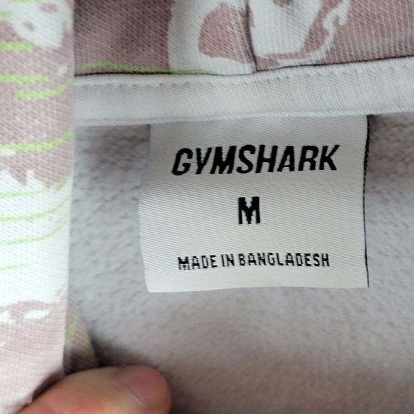 Gymshark Hoodie Womens Medium Oversized White Pink Camo Splotch GLP05791 EUC - Picture 5 of 8